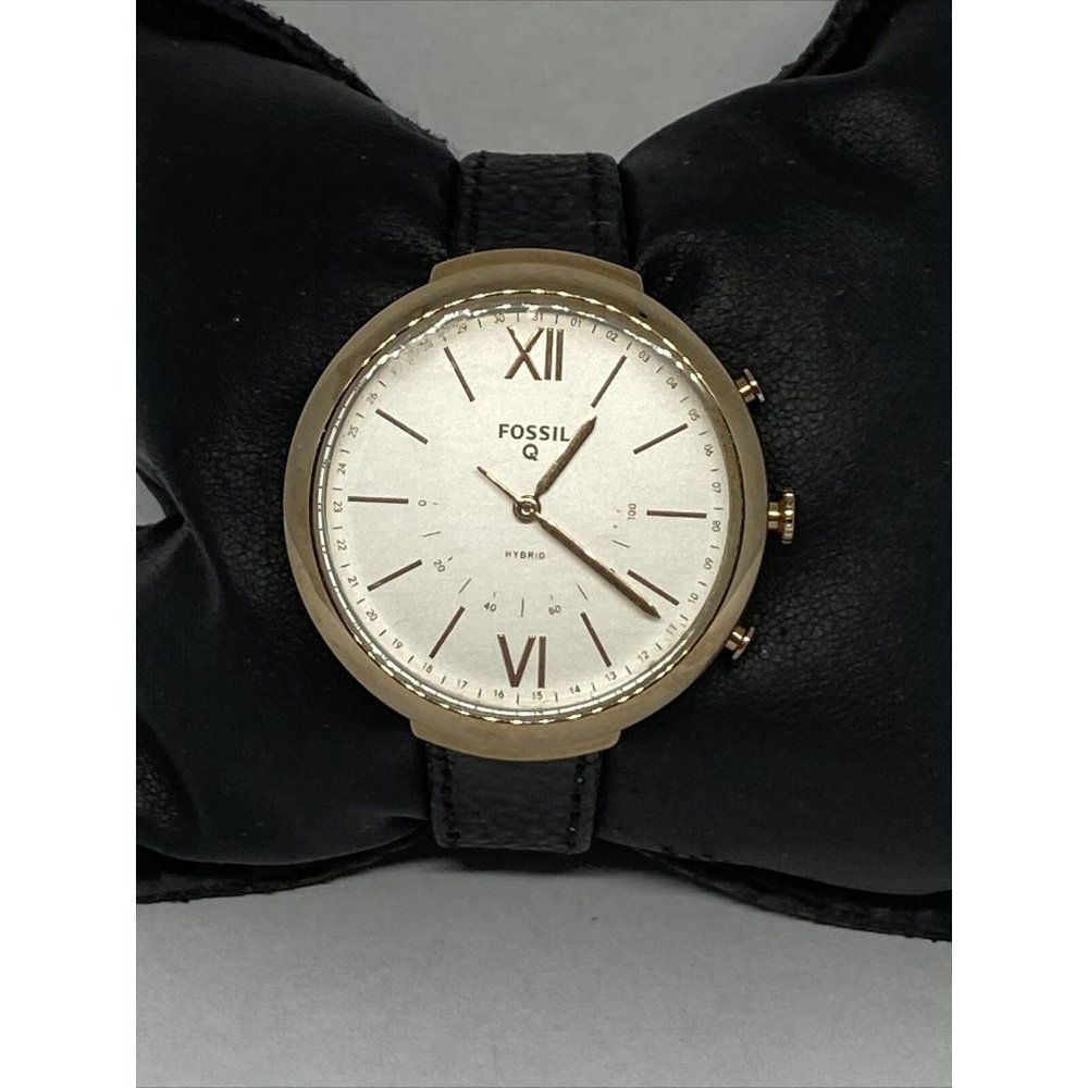 Fossil Hybrid FTW5023 Womens Black Leather Analog